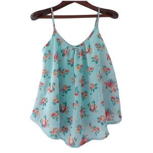 Ultra Flirt Camisole Womens Small Floral Loose Fit Lined Strappy Tank Romantic